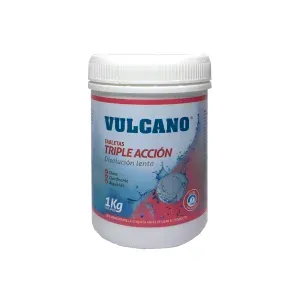 Cloro Triple Accion Tableta Grande Pote 1Kg Vulcano